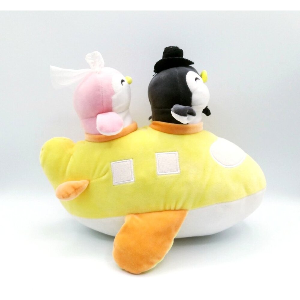 Miniso Life Just Married Penguin Bride & Groom Plush Honeymoon Plane Ride 12"